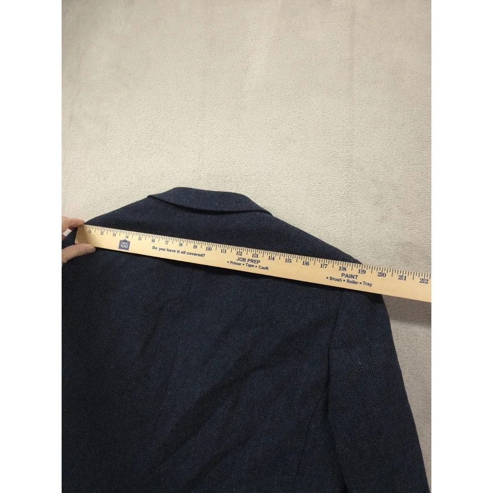 Charles Tyrwhitt Blazer Mens 42L‎ Long Wool Herringbone Slim Fit Blue
